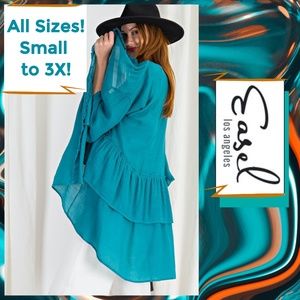 Easel Oh My Gauze" Ruffle Trim Open Front Kimono